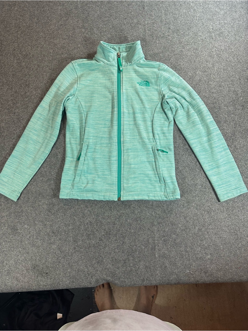 North Face Green Zip Kids Fleece Jacket